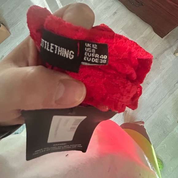 Red Lace Tie Side Maxi Beach Skirt - Picture 2 of 4